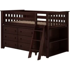 Jackpot Deluxe Windsor Twin Storage Loft Bed With Dresser + Bookcase -Kid Furniture 71s l6dbk 005 3 900x 753ee046 2bb4 4c37 b3d5 436705180948
