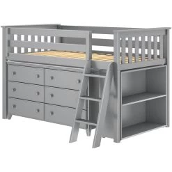 Jackpot Deluxe Windsor Twin Storage Loft Bed With Dresser + Bookcase -Kid Furniture 71s l6dbk 121 3 900x b49259f3 f6e4 4c9d 9b1e e452255bba8b