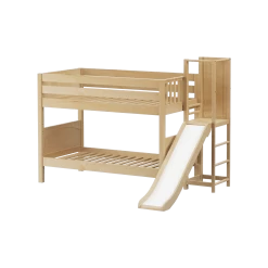 Maxtrix Twin Low Bunk Bed With Slide Platform -Kid Furniture ABRA NP