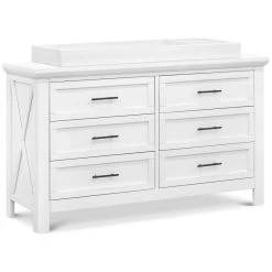 Franklin & Ben Emory Farmhouse 6-Drawer Dresser -Kid Furniture B14516LW White Background 03 806cab23 7013 45b2 98d6 594560341be5