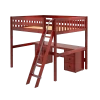 Maxtrix Queen High Loft Bed With Angled Ladder + Desk -Kid Furniture BEEFY3 XL CS
