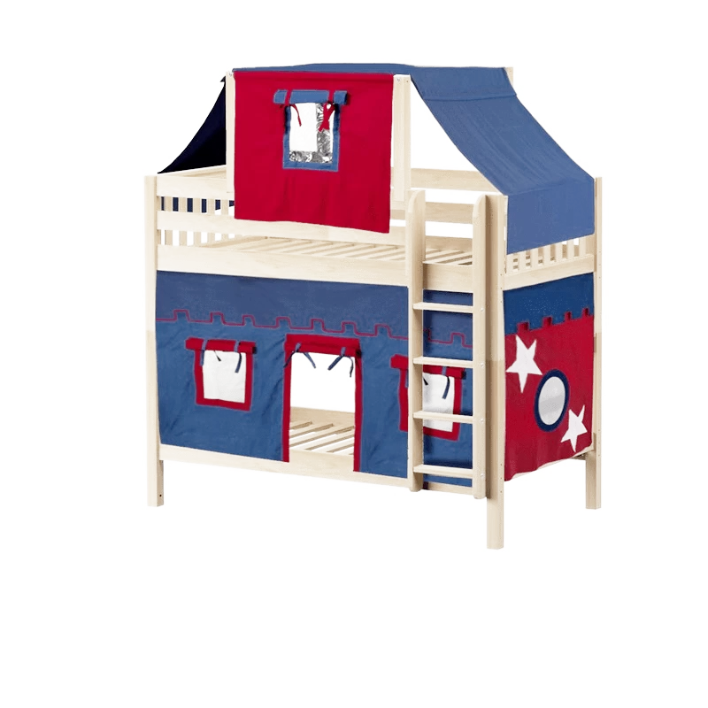 Maxtrix Twin Medium Bunk Bed With Straight Ladder, Top Tent + Curtain 18 Maxtrix Twin Medium Bunk Bed With Straight Ladder, Top Tent + Curtain - Image 16