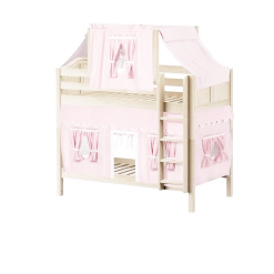 Maxtrix Twin Medium Bunk Bed With Straight Ladder, Top Tent + Curtain 29 Maxtrix Twin Medium Bunk Bed With Straight Ladder, Top Tent + Curtain -Kid Furniture BIGSHOT23 NC