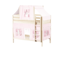 Maxtrix Twin Medium Bunk Bed With Straight Ladder, Top Tent + Curtain 23 Maxtrix Twin Medium Bunk Bed With Straight Ladder, Top Tent + Curtain -Kid Furniture BIGSHOT23 NP