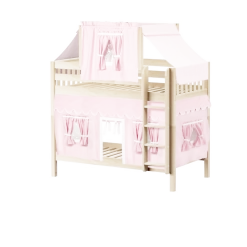 Maxtrix Twin Medium Bunk Bed With Straight Ladder, Top Tent + Curtain 35 Maxtrix Twin Medium Bunk Bed With Straight Ladder, Top Tent + Curtain -Kid Furniture BIGSHOT23 NS