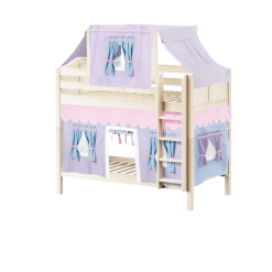 Maxtrix Twin Medium Bunk Bed With Straight Ladder, Top Tent + Curtain 25 Maxtrix Twin Medium Bunk Bed With Straight Ladder, Top Tent + Curtain -Kid Furniture BIGSHOT27 NC