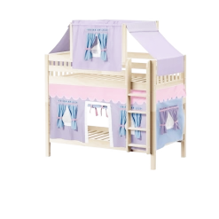 Maxtrix Twin Medium Bunk Bed With Straight Ladder, Top Tent + Curtain 40 Maxtrix Twin Medium Bunk Bed With Straight Ladder, Top Tent + Curtain -Kid Furniture BIGSHOT27 NS