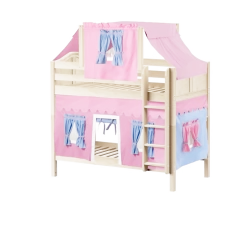 Maxtrix Twin Medium Bunk Bed With Straight Ladder, Top Tent + Curtain 24 Maxtrix Twin Medium Bunk Bed With Straight Ladder, Top Tent + Curtain -Kid Furniture BIGSHOT28 NC