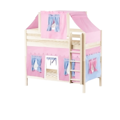 Maxtrix Twin Medium Bunk Bed With Straight Ladder, Top Tent + Curtain 27 Maxtrix Twin Medium Bunk Bed With Straight Ladder, Top Tent + Curtain -Kid Furniture BIGSHOT28 NP