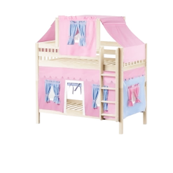 Maxtrix Twin Medium Bunk Bed With Straight Ladder, Top Tent + Curtain 39 Maxtrix Twin Medium Bunk Bed With Straight Ladder, Top Tent + Curtain -Kid Furniture BIGSHOT28 NS