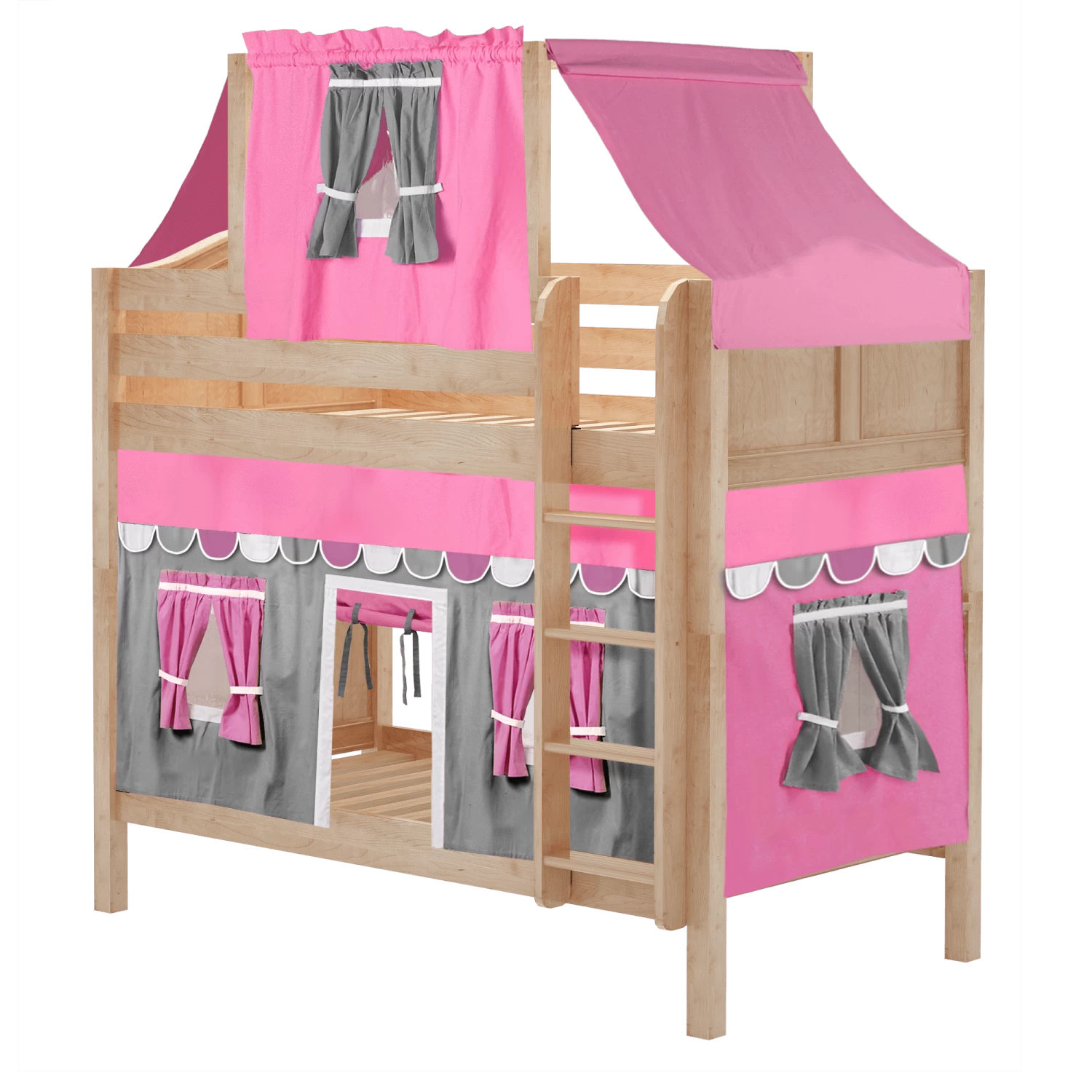 Maxtrix Twin Medium Bunk Bed With Straight Ladder, Top Tent + Curtain 22 Maxtrix Twin Medium Bunk Bed With Straight Ladder, Top Tent + Curtain - Image 20
