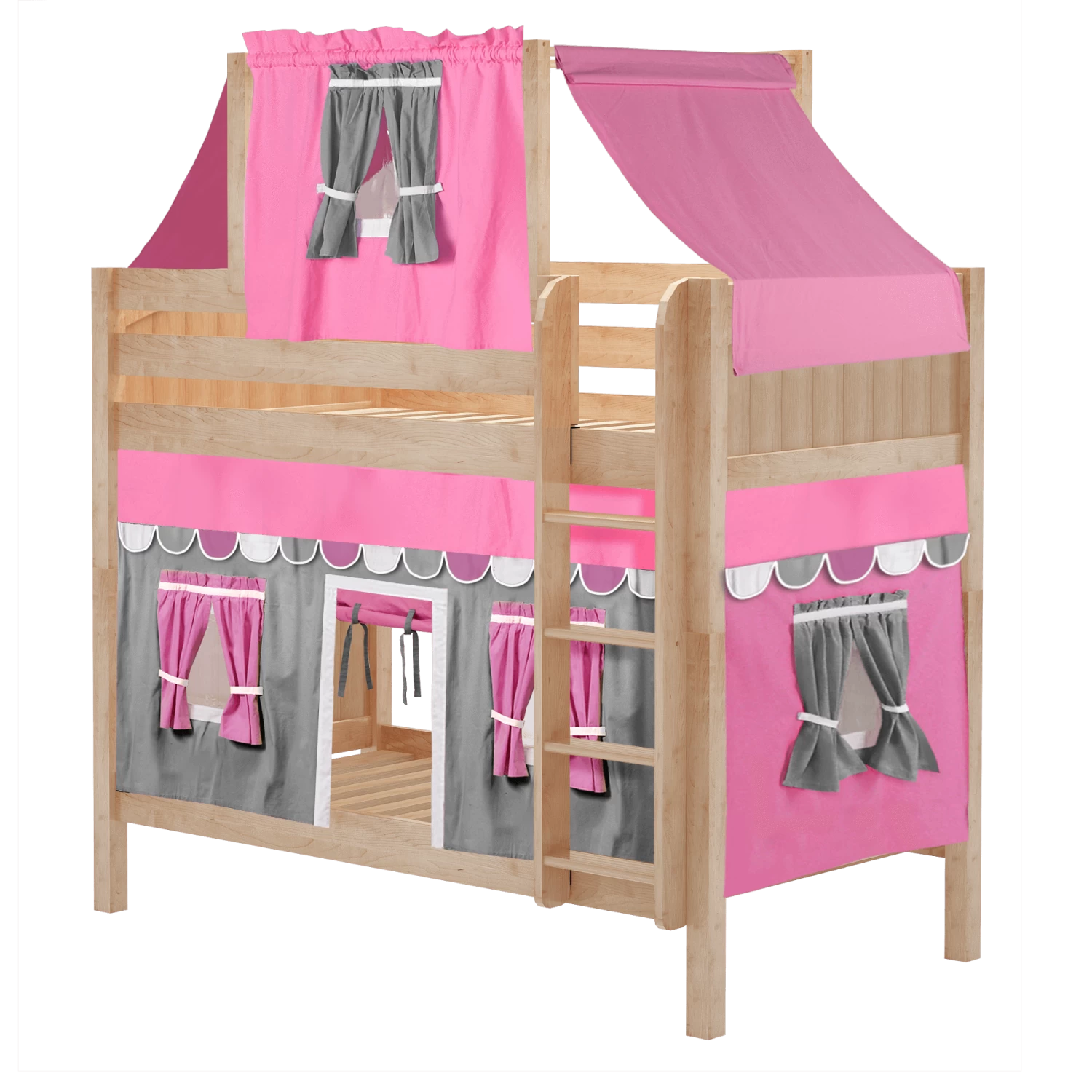 Maxtrix Twin Medium Bunk Bed With Straight Ladder, Top Tent + Curtain 7 Maxtrix Twin Medium Bunk Bed With Straight Ladder, Top Tent + Curtain - Image 5