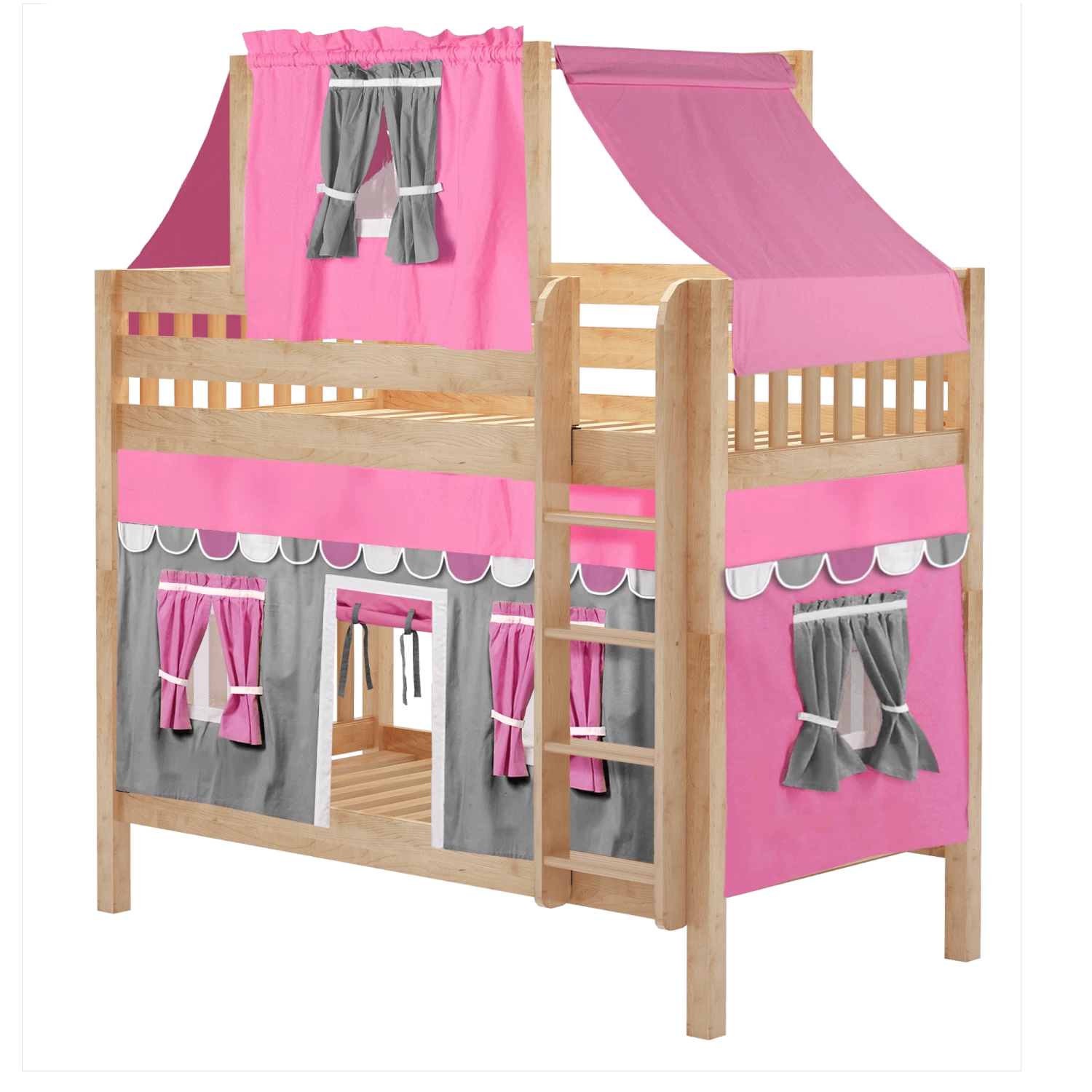 Maxtrix Twin Medium Bunk Bed With Straight Ladder, Top Tent + Curtain 13 Maxtrix Twin Medium Bunk Bed With Straight Ladder, Top Tent + Curtain - Image 11