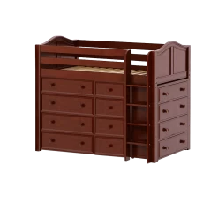 Maxtrix Twin Mid Loft Bed With Straight Ladder + Storage -Kid Furniture BLING CC 89c60d79 8599 4cea b102 7793a3f7a16d