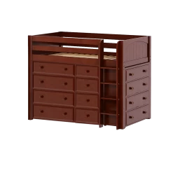 Maxtrix Twin Mid Loft Bed With Straight Ladder + Storage -Kid Furniture BLING CP 08e97271 aa94 446d b064 f8ebf99f46a4