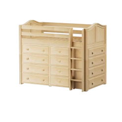 Maxtrix Twin Mid Loft Bed With Straight Ladder + Storage -Kid Furniture BLING NC 9a760370 2ff4 4275 8c6a 9aa1067e954e