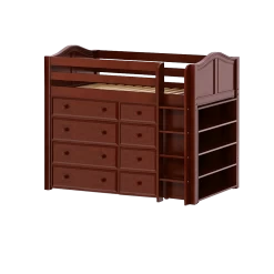 Maxtrix Twin Mid Loft Bed With Straight Ladder + Storage -Kid Furniture BLING2 CC e018932c f1f7 4907 aacb 166e8106241e