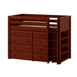 Maxtrix Twin Mid Loft Bed With Straight Ladder + Storage -Kid Furniture BLING2 CP 6492ce0c 84b7 4331 9de6 5a0575233aa6