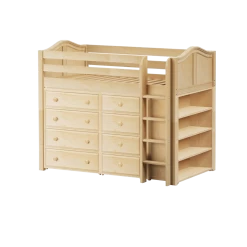 Maxtrix Twin Mid Loft Bed With Straight Ladder + Storage -Kid Furniture BLING2 NC 694d4656 b629 4356 be2e 1d2c5e30ea98