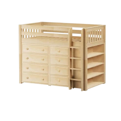 Maxtrix Twin Mid Loft Bed With Straight Ladder + Storage -Kid Furniture BLING2 NS 28ce20de 1d07 4a5d a637 a3bac3d5e621