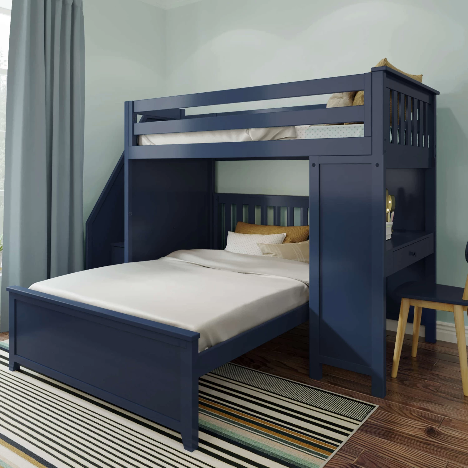 Jackpot Deluxe Brighton Staircase Loft Bed Desk + Full Bed 3 Jackpot Deluxe Brighton Staircase Loft Bed Desk + Full Bed