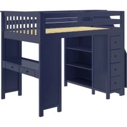 Jackpot Deluxe Buxton Full Size Loft With Staircase + Desk + Storage -Kid Furniture Buxton3BlueRight 1 41ef4da2 4185 46fd b843 4da8c359ff33