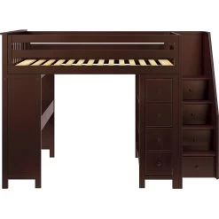 Jackpot Deluxe Buxton Full Size Loft With Staircase + Desk + Storage -Kid Furniture Buxton3EspressoCenter 1 375f5bd4 6684 45fe bae3 4b888275b1ab
