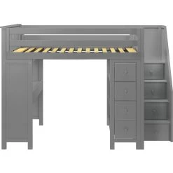 Jackpot Deluxe Buxton Full Size Loft With Staircase + Desk + Storage -Kid Furniture Buxton3GreyCenter 1 9414dc37 b445 4132 8c68 292bebfdae7e