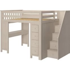 Jackpot Deluxe Buxton Full Size Loft With Staircase + Desk + Storage -Kid Furniture Buxton3StoneLeft 1 58b39036 c844 405d ac36 ad228f75e548