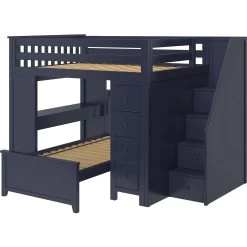 Jackpot Deluxe Buxton Full Over Twin L-Shape Bunk With Staircase + Desk + Storage -Kid Furniture Buxton4BlueLeft 1 642d97d3 433c 4021 8b99 cae558ebbc99