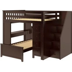 Jackpot Deluxe Buxton Full Over Twin L-Shape Bunk With Staircase + Desk + Storage -Kid Furniture Buxton4EspressoLeft 1 7169c7ab 75c7 4c44 afc1 57696f110f79