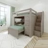 Jackpot Deluxe Buxton Full Over Twin L-Shape Bunk With Staircase + Desk + Storage -Kid Furniture Buxton4StoneLeftAngle drawersclosed