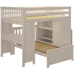 Jackpot Deluxe Buxton Full Over Twin L-Shape Bunk With Staircase + Desk + Storage -Kid Furniture Buxton4StoneRight 1 abd744bc 14ae 46fe 9cf9 51b003bf3828