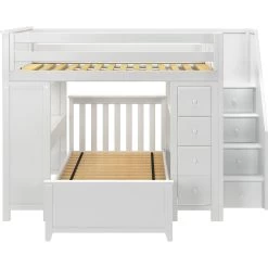 Jackpot Deluxe Buxton Full Over Twin L-Shape Bunk With Staircase + Desk + Storage -Kid Furniture Buxton4WhiteCenter 1 73a78814 a5fd 42ee b302 5b15ecb8294a