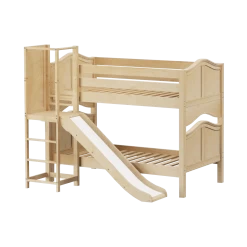 Maxtrix Twin Low Bunk Bed With Slide Platform -Kid Furniture CADABRA NC