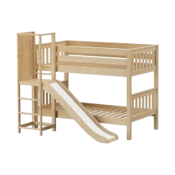 Maxtrix Twin Low Bunk Bed With Slide Platform -Kid Furniture CADABRA NS
