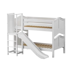 Maxtrix Twin Low Bunk Bed With Slide Platform -Kid Furniture CADABRA WC
