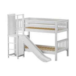 Maxtrix Twin Low Bunk Bed With Slide Platform -Kid Furniture CADABRA WS