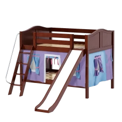 Maxtrix Full Low Bunk Bed With Angled Ladder, Curtain + Slide -Kid Furniture CLIFF27 CC 94ee241f ca95 4dbe 9fa5 c36b708b6842