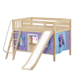 Maxtrix Full Low Bunk Bed With Angled Ladder, Curtain + Slide -Kid Furniture CLIFF27 NS 0fe9464f 2d16 4555 a8c3 5ea8f6c7b146