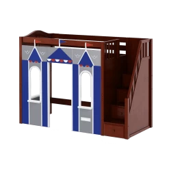 Maxtrix Twin High Loft Bed With Stairs + Playhouse Panels -Kid Furniture COLISEUM44 CC 6b724652 fc91 4a97 95e7 43d3946c3b16