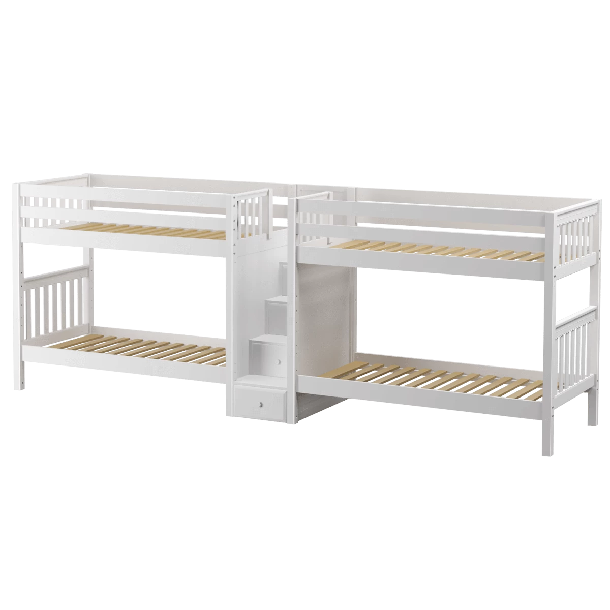 Maxtrix Twin Medium Quadruple Bunk Bed With Stairs 3 Maxtrix Twin Medium Quadruple Bunk Bed With Stairs