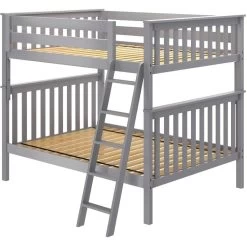 Jackpot Deluxe Cambridge Full Over Full Bunk With Angle Ladder -Kid Furniture Cambridge 1 Grey 1024x1024 1