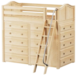 Maxtrix Twin High Loft Bed With Angled Ladder + Storage -Kid Furniture EMPEROR NC 8aff03c3 8d7f 4ee4 acb7 5090d163cced
