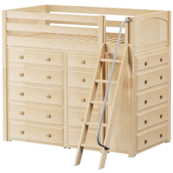 Maxtrix Twin High Loft Bed With Angled Ladder + Storage -Kid Furniture EMPEROR NP 6f3de789 41d2 4d5d af89 1a42ce252632