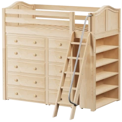 Maxtrix Twin High Loft Bed With Angled Ladder + Storage -Kid Furniture EMPEROR2 NC 9190c9bc f345 4f23 9ef2 6e0fafabb6dc