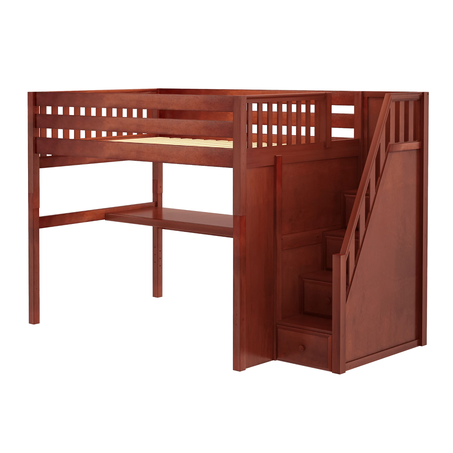 Maxtrix Full XL High Loft Bed With Stairs + Desk 7 Maxtrix Full XL High Loft Bed With Stairs + Desk - Image 5