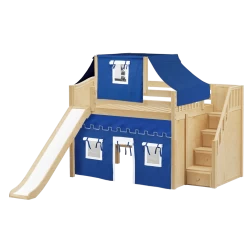 Maxtrix Full Mid Loft Bed With Stairs, Curtain, Top Tent + Slide 35 Maxtrix Full Mid Loft Bed With Stairs, Curtain, Top Tent + Slide -Kid Furniture FINE22 NC e34a962b eda2 426c a123 9c8ecc95db87