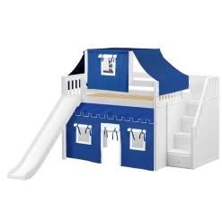Maxtrix Full Mid Loft Bed With Stairs, Curtain, Top Tent + Slide 37 Maxtrix Full Mid Loft Bed With Stairs, Curtain, Top Tent + Slide -Kid Furniture FINE22 WS ac3fcccf 3b95 4c56 9ba2 d653d6bbccfb