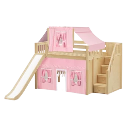 Maxtrix Full Mid Loft Bed With Stairs, Curtain, Top Tent + Slide 27 Maxtrix Full Mid Loft Bed With Stairs, Curtain, Top Tent + Slide -Kid Furniture FINE23 NS 23428892 b07c 476a a0f3 40713cfb4a8b